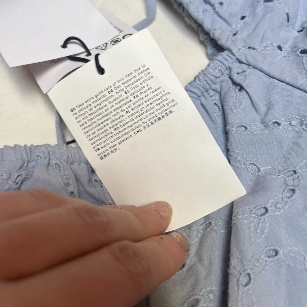 Organic Cotton Puff Sleeve Eyelet Dress - Picture 9 of 13